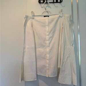 Theory white off the shoulder top